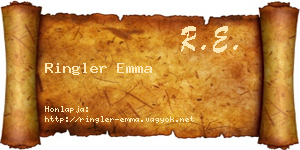 Ringler Emma névjegykártya